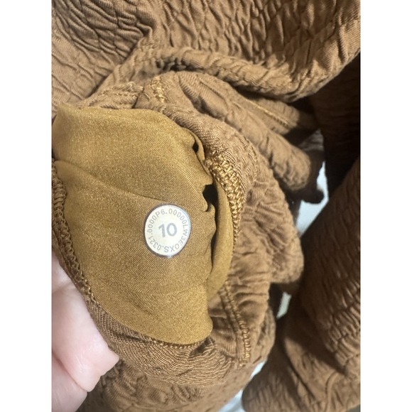 Lululemon Sweater Women 10 Brown Rippled V-Neck Pullover Oversize Relaxed Pocket - Picture 5 of 8